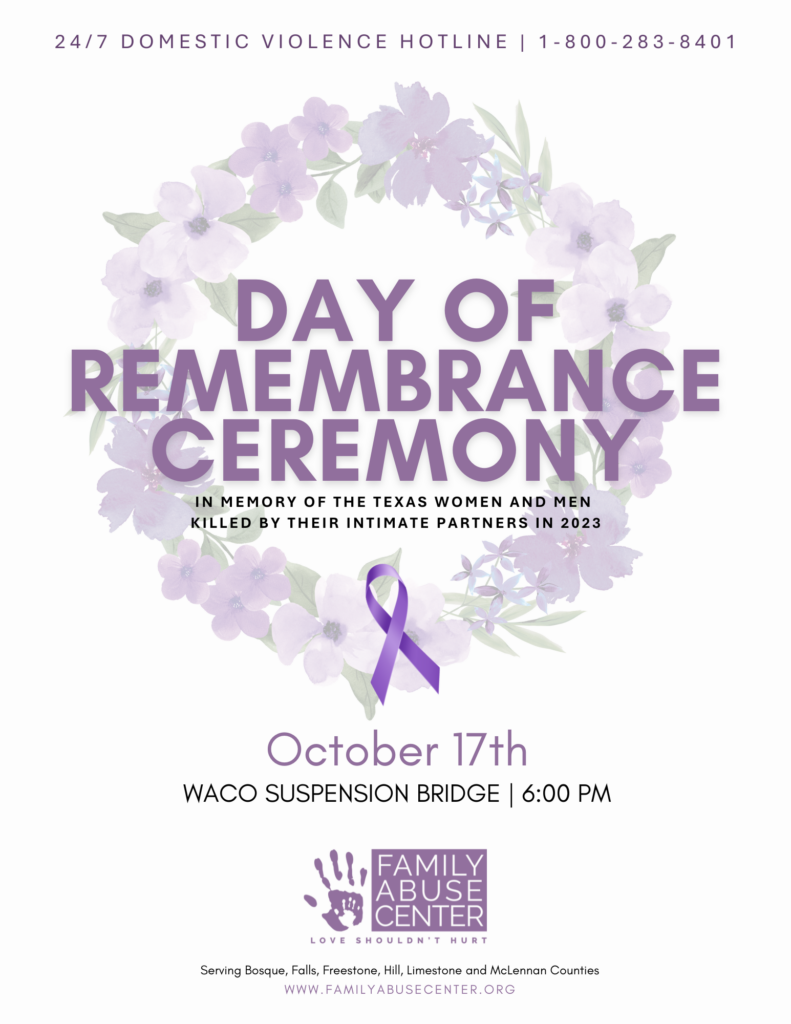 Family Abuse Center Day of Remembrance Ceremony